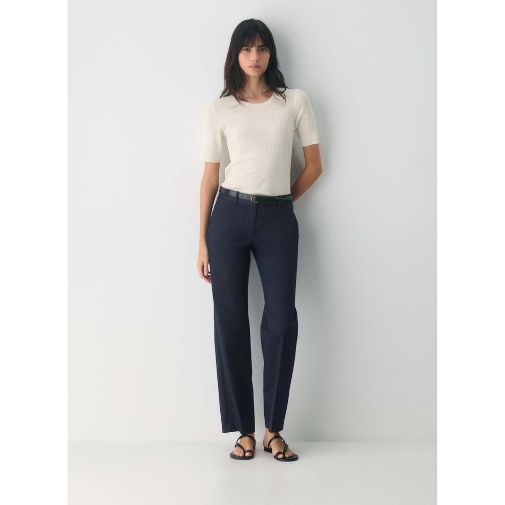 Aritzia Carleton Pant Chino Size 0 Oxford Navy Low Rise Straight Leg NWT